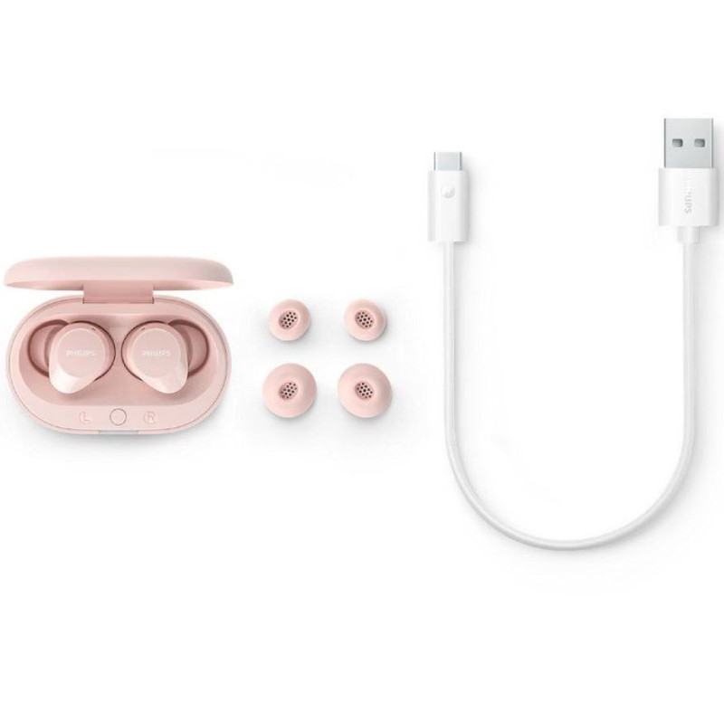 AURICULARES BLUETOOTH PHILIPS TAT1209 CON ESTUCHE DE CARGA ROSAS